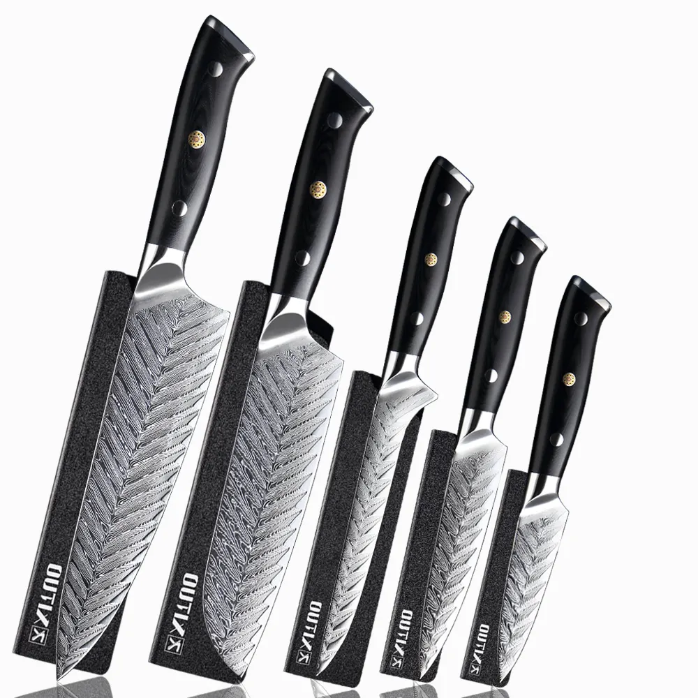 XITUO şam şef bıçağı VG10 şam çelik profesyonel mutfak bıçağı et kemik Cleaver soyma pişirme araçları siyah G10 el