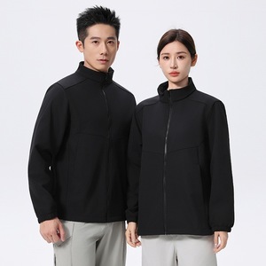 Autumn Winter Warm Fleece Stand Collar Softshell <b>Jacket</b> Unisex Windproof Outdoor Workwear Outerwear - Product Image 4
