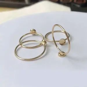 Unbedruckte Schmuck 1.0mm Band 14K Gold gefüllte Bezel Ringe für Edelstein Perle DIY-Schmuckherstellung