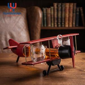 Juego de Decantador de Whisky de Cristal con Diseño de Avión y Logotipo Personalizado, con 2 Vasos, Regalo de Barware OEM para Marcas - Product Image 1