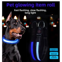 Collier pour chien en nylon à mailles souples de nouvelle conception avec lumières LED haute visibilité, décoration en fourrure, rechargeable, collier de sécurité lumineux pour animaux de compagnie