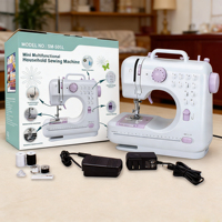 Machine à coudre portable domestique, alimentation CC, pédale de commande au pied, fournitures de couture