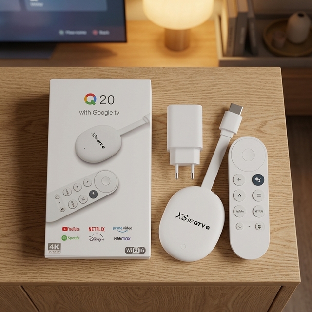 XS97 GTV Q Android 12 TV Dongle 4K 60fps WiFi6 Custom Boot Logo Voice Control Streaming