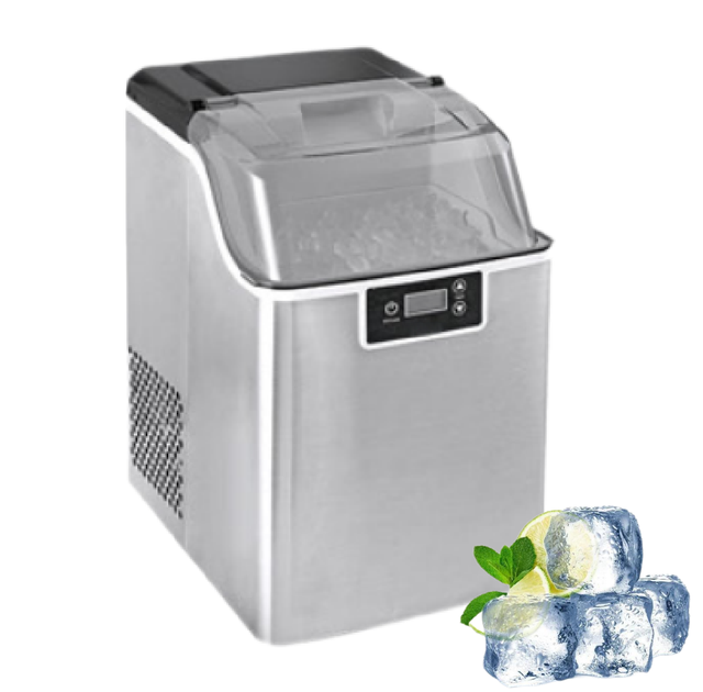 Portable Countertop Stainless Steel Nugget Ice Maker 20kgs/24H Electric for Kitchen Office Party Camping Hotels