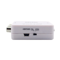 Venta caliente al por mayor 1080P VGA a RCA AV adaptador compatible con modo PAL NTSC para PC portátil HD TV DVD proyector VGA2AV convertidor Coaxial