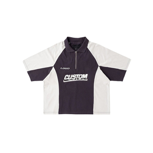 Maglia da Calcio Spagnola di Alta Qualità con Mezza Zip, Jersey Retrò con Colletto a Costine, T-Shirt <span class=keywords><strong>Polo</strong></span> in Maglia Color Block per Uomo - Product Image 1