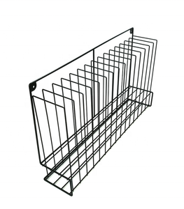 Moderno Estante de Almacenamiento de Cajas de Tinte para Cabello de Salón, de Metal con Recubrimiento de Polvo Negro, con Ranuras de Alambre para Montaje en Pared - Product Image 1