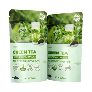 Custom Size Printed Reusable Biodegradable Moisture Proof Coffee Powder Green Stand up Pouch Aluminum Foil Tea Packaging <b>Bags</b> - Product Image 6