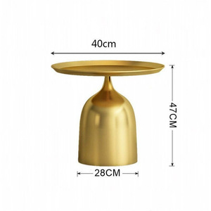 Sang trọng đơn giản cổ điển phong cách Bắc Âu Vàng Bàn cà phê kim loại tròn hiện đại Bàn cà phê sang trọng cho phòng khách phòng ăn - Product Image 2