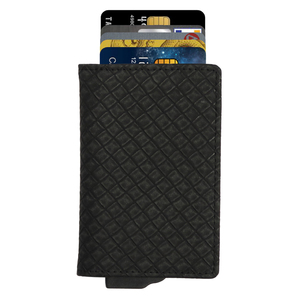 CardHoda Aluminum <b>RFID</b> <b>Blocking</b> <b>Wallet</b> With Genuine Leather Lining Fold Closure Minimalist Design Short Card Holder - Product Image 3