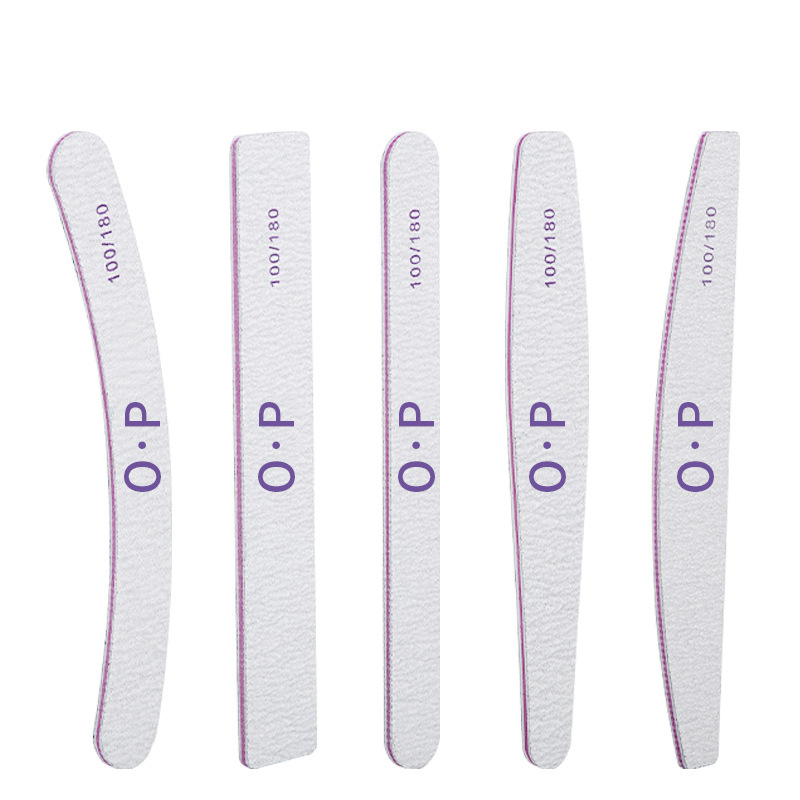 Профессиональная двусторонняя пилка для ногтей на заказ, пилка для ногтей 100/180, пилка для ногтей из наждачной бумаги