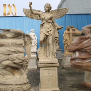 Statue de Cupidon et Psyché grandeur nature en marbre, sculpture d'ange en pierre pour jardin - Product Image 6