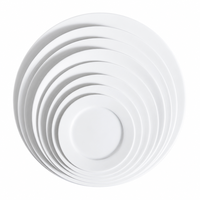 Assiettes plates en porcelaine blanche pure de 10 pouces, en céramique émaillée, personnalisables, en gros, écologiques, modernes, pour cadeaux promotionnels OEM