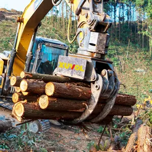 El Equipo de registro puede abrir una herramienta de recolección de madera de 1800mm, pinza de troncos de madera giratoria, maquinaria de deslizamiento forestal
