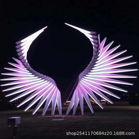 Ailes d'ange lumineuses à led, accessoires métalliques colorés en 3d, pour décoration d'extérieur de noël, pièces