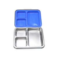 Nouvelle conception de boîte à lunch bento en acier inoxydable réutilisable et écologique, 3 compartiments, anti-fuite, sans BPA, capacité de 1240 ml pour enfants