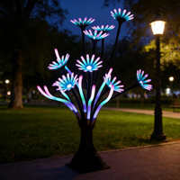 Lumière LED en forme d'arbre de chrysanthème à neuf queues de renard fantastique avec effet de dégradé de couleurs pour la décoration de jardin et de parc en extérieur