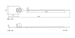 Sceaux en plastique de 300 mm, sceaux pour fûts chimiques, bandes anti-effraction, sceaux pour camions de charbon, sceaux logistiques, sceaux antivol - Product Image 2