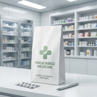 Pochette d'emballage médical en papier kraft brun à fond plat, certifiée FSC, recyclable, jetable, pour pharmacie vétérinaire