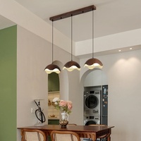 Lampe de table vintage en bois de noyer style mid-century, LED, double usage, à suspendre ou à poser, pour restaurant, salon de thé, bar