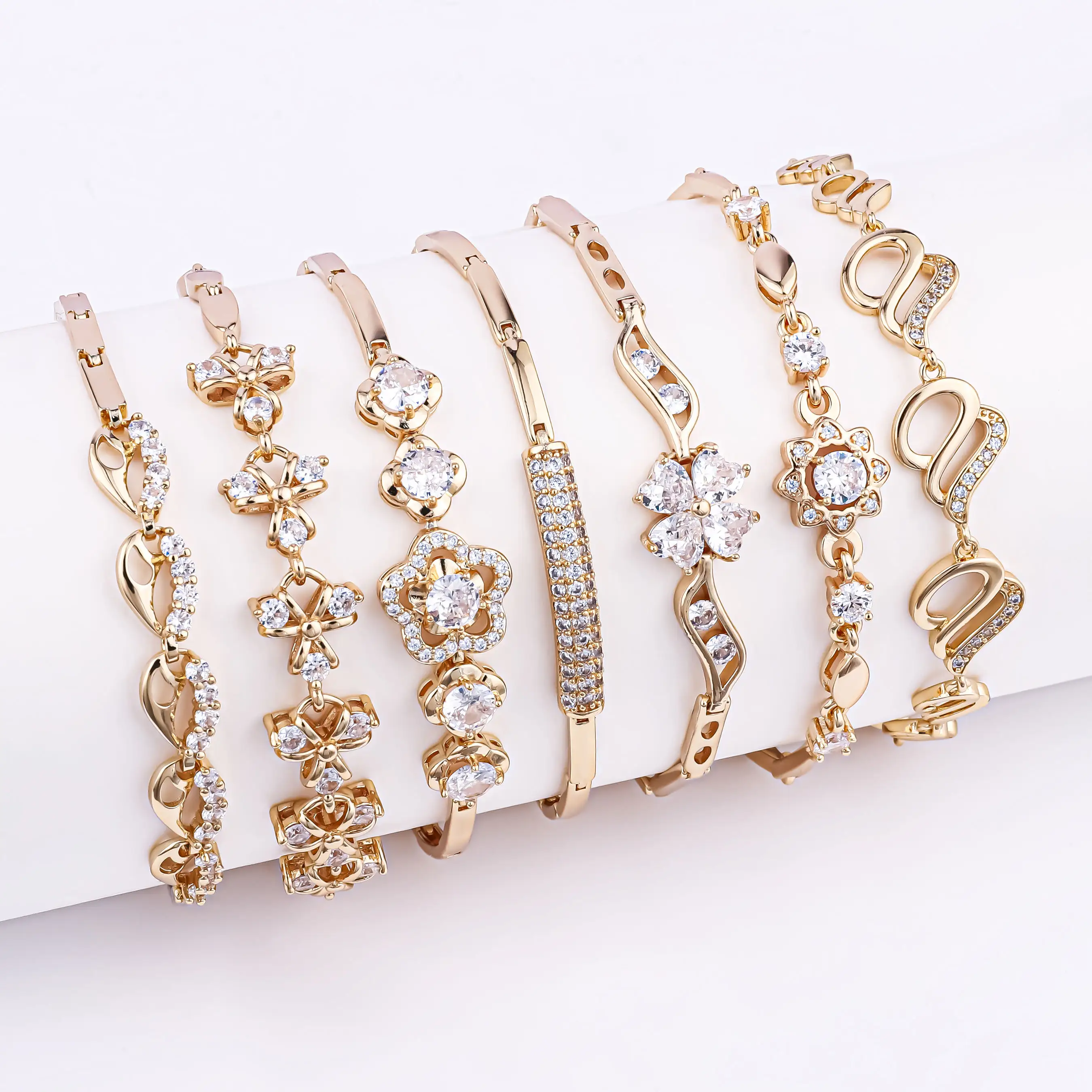 Factory direct wholesale hot deals 2023 bracelet gold plated high quality copper zircon bracelet jewelry woman bracelets pulsera