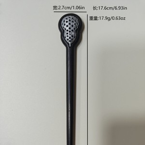 Épingles à cheveux DIY en brocart Song style ébène antique, pour chignons, coiffes faites à la main en brocart Song - Product Image 4