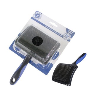 Brosse à picots en acier inoxydable <span class=keywords><strong>SHOWTECH</strong></span> belge pour toilettage des animaux de compagnie, peigne pour chats et chiens, surface incurvée pour la perte de poils et le démêlage - Product Image 2