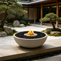 Cheminée extérieure au bioéthanol VALSE Premium : Décoration artistique élégante avec flamme décorative pour Patio, Villa, Cour et Espaces de loisirs