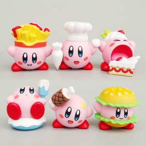 Figurines d'action mignonnes et adorables, figurines d'action en PVC de dessin animé 3D, frites, hamburger, Kirby, pendentif, décoration de voiture, accessoires, jouets - Product Image 1