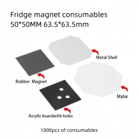 Machine professionnelle 2026 pour badges bouton DIY 50*50mm / 63.563.5mm et aimants de réfrigérateur carrés