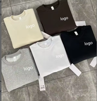 Ensemble de sweat-shirt à capuche ample en coton et élasthanne à col rond, imprimé en 3D avec logo argenté tridimensionnel, pour le yoga et le sport