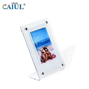 3 Inch Magnet Acrylic Hollow <strong>Photo</strong> <strong>Frame</strong> Ins Style Fashion Corrugated Transparent <strong>Photo</strong> Stand Made Plastic - Product Image 2