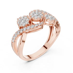 Anillo de Diamantes en Oro Rosa, Joyería Elegante y Brillante para Mujer, Perfecto para Regalo de Boda, Compromiso y Fiestas - Product Image 2