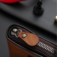 Nouveau portefeuille court pour homme, ample, à double boucle, grande capacité, multifonctionnel, pour permis de conduire et cartes de loisirs