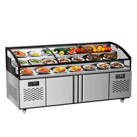 Vitrine Réfrigérée Commerciale à Double Température, 3 Niveaux, en Acier Inoxydable, Éclairage LED, Refroidissement Direct