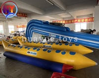 Vente directe d'usine pas cher 5 personnes gonflable banane bateau flottant ponton PVC Tube obstacle pour les jeux de Sports nautiques