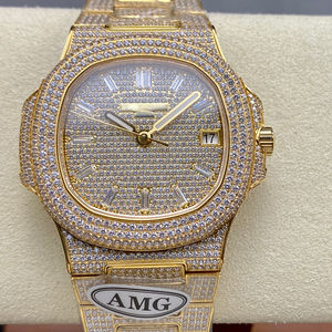 Customizable 18K Gold Moissanite Men's Waterproof Automatic Mechanical <b>Watch</b> Diamond Sapphire Crystal Ceramic <b>Case</b> - Product Image 1