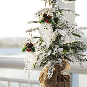 Nouveau Style arbre de noël blanc <span class=keywords><strong>Martin</strong></span> escargot conque pendentif décoration de noël accessoires fournitures de noël cadeaux bricolage - Product Image 3