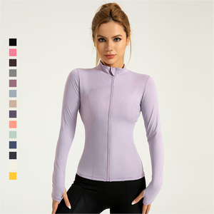 Chaqueta de Yoga Transpirable y Absorbente de Humedad con Cuello Alto y Puños con Orificios para el Pulgar, Ajuste Delgado, Ideal para el Día a Día - ¡Oferta de Moda! - Product Image 1