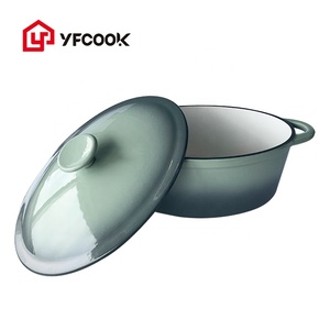 <span class=keywords><strong>Prix</strong></span> usine 28CM Four Safe Ovale Cuisson Pot De Nourriture En <span class=keywords><strong>Fonte</strong></span> Émaillée Casserole Plats Four Hollandais avec Couvercle - Product Image 4