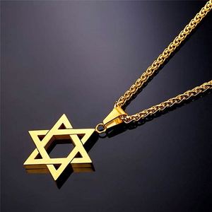 Hommes Femmes Bijoux Juifs Megan Étoile de David Pendentif Collier 18K or Israël Collier Corde ou Chaîne En Cuir - Product Image 4
