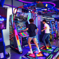 KML K-1006 Machine de danse arcade à monnayeur Pump It Dance 500W, construction plastique et métal, prise en charge de la langue anglaise, 1-2 joueurs