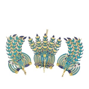 Yitong Jewelry Paire d'épingles à cheveux Plume de pêcheur royal Phénix en émail cloisonné, style antique, pour coiffure de mariée - Product Image 5