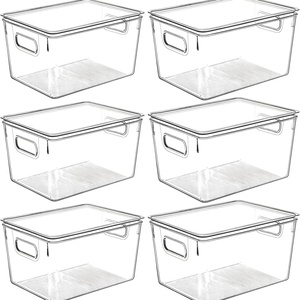 Factory Direct Sale clear Eco Friendly Portable <b>Stackable</b> Plastic <b>Storage</b> <b>Box</b> Lid Custom Size Thickness Silk-Screen Morden - Product Image 2