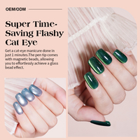 Vente en gros – Stylo gel magnétique pour ongles effet œil de chat, 368 couleurs, application en une étape, sans base/finition, avec aimant détachable qui s'attache à la pointe