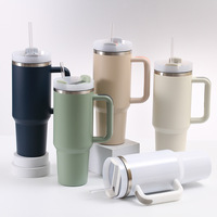 Gobelet isotherme de voyage en acier inoxydable à double paroi, personnalisé, 40 oz, avec poignée et paille
