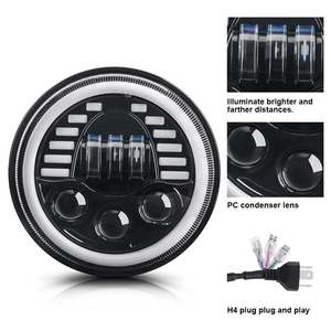 7 pouces 90W rond DRL LED projecteur conduite lampe feux de croisement <span class=keywords><strong>moto</strong></span> phare voiture accessoires Para Motos - Product Image 2