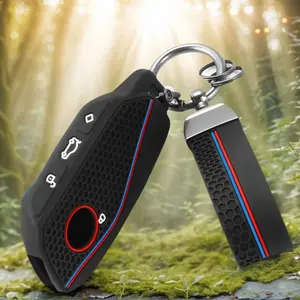 Housse de <span class=keywords><strong>clé</strong></span> de voiture en silicone, <span class=keywords><strong>porte</strong></span>-clés pour <span class=keywords><strong>BMW</strong></span> Série 7 5 735i 740Li X7 X1 U11 2023 I7 G07 LCI XM U06 G81 <span class=keywords><strong>M3</strong></span> X5 G05 IX40 - Product Image 1