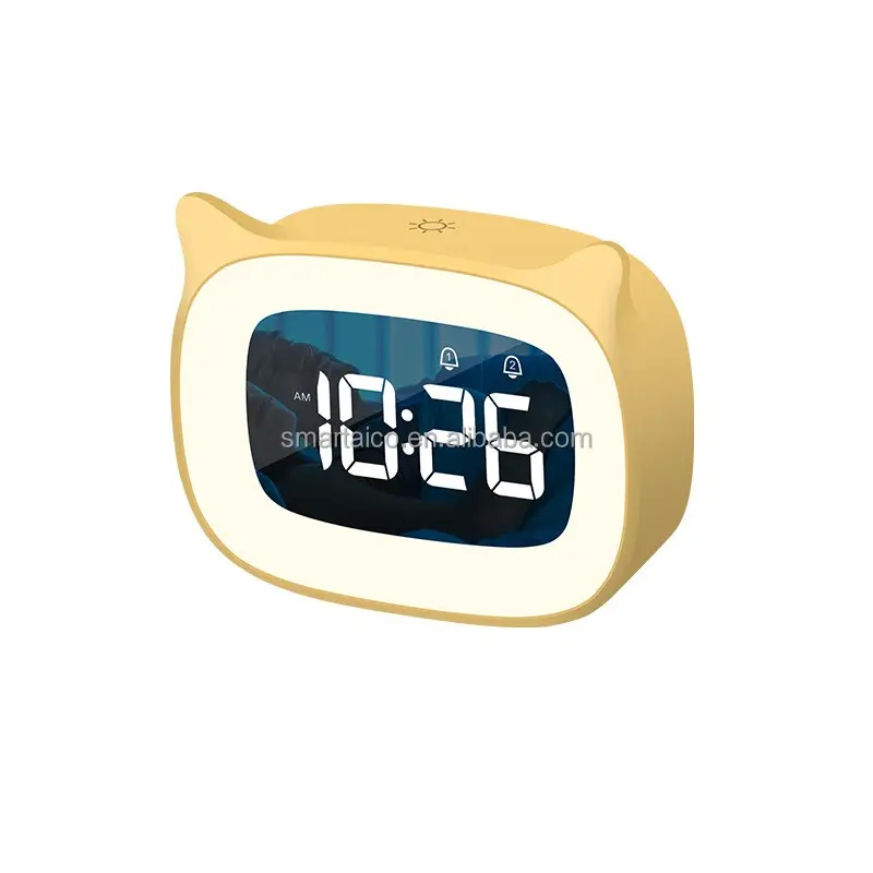 18 Music Brightness Mode No Ticking Clock Snooze Function Kids Alarm Clock Digital Electronic Clock with LED Night Light