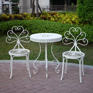 Ensemble de jardin extérieur en fer forgé de style pastoral américain, <span class=keywords><strong>table</strong></span> et chaises durables, <span class=keywords><strong>support</strong></span> décoratif pour <span class=keywords><strong>balcon</strong></span>, pot de fleurs ancien pour parcs - Product Image 4
